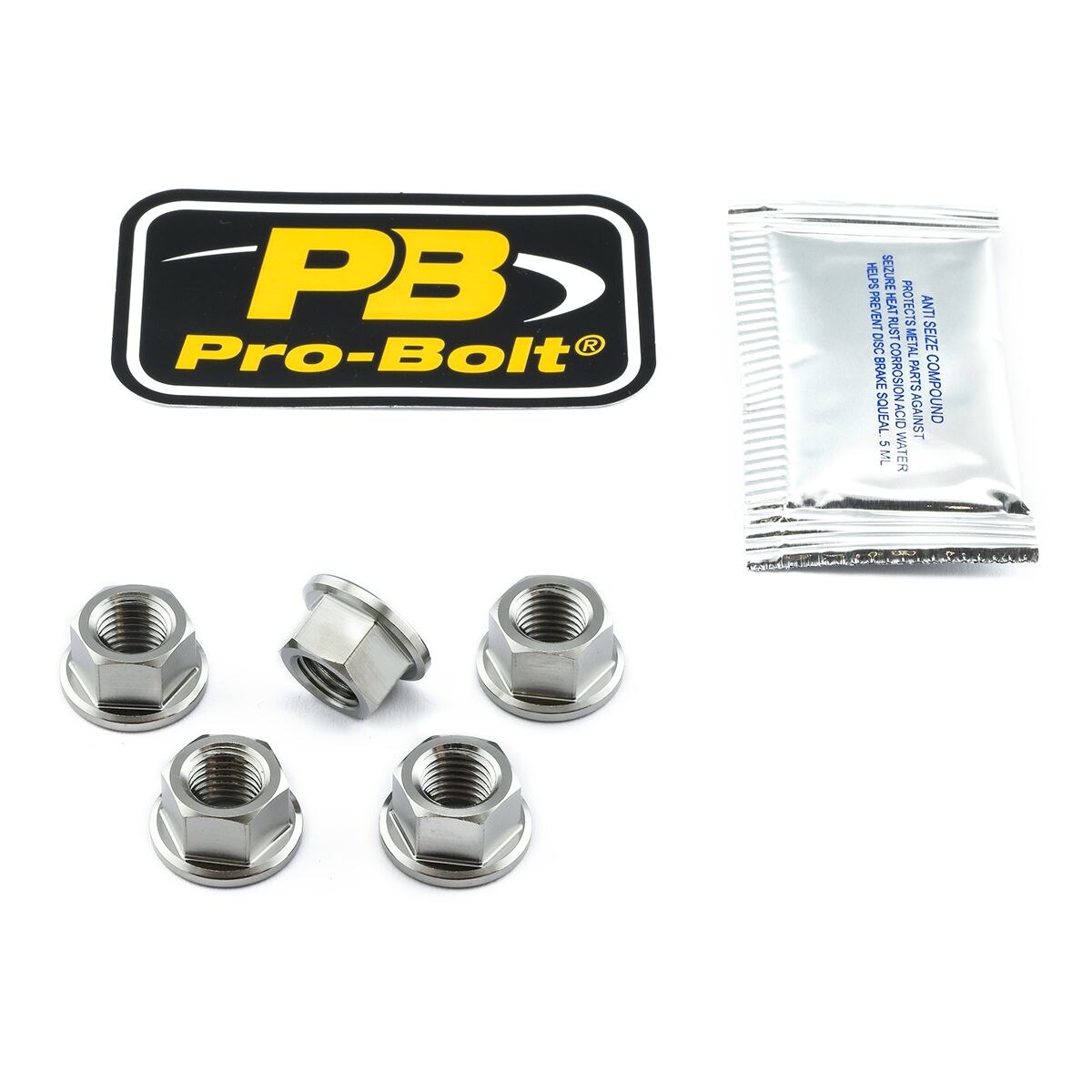 PRO BOLT NUT SET SPROCKET TIT 10X1.25 TI5SPN10