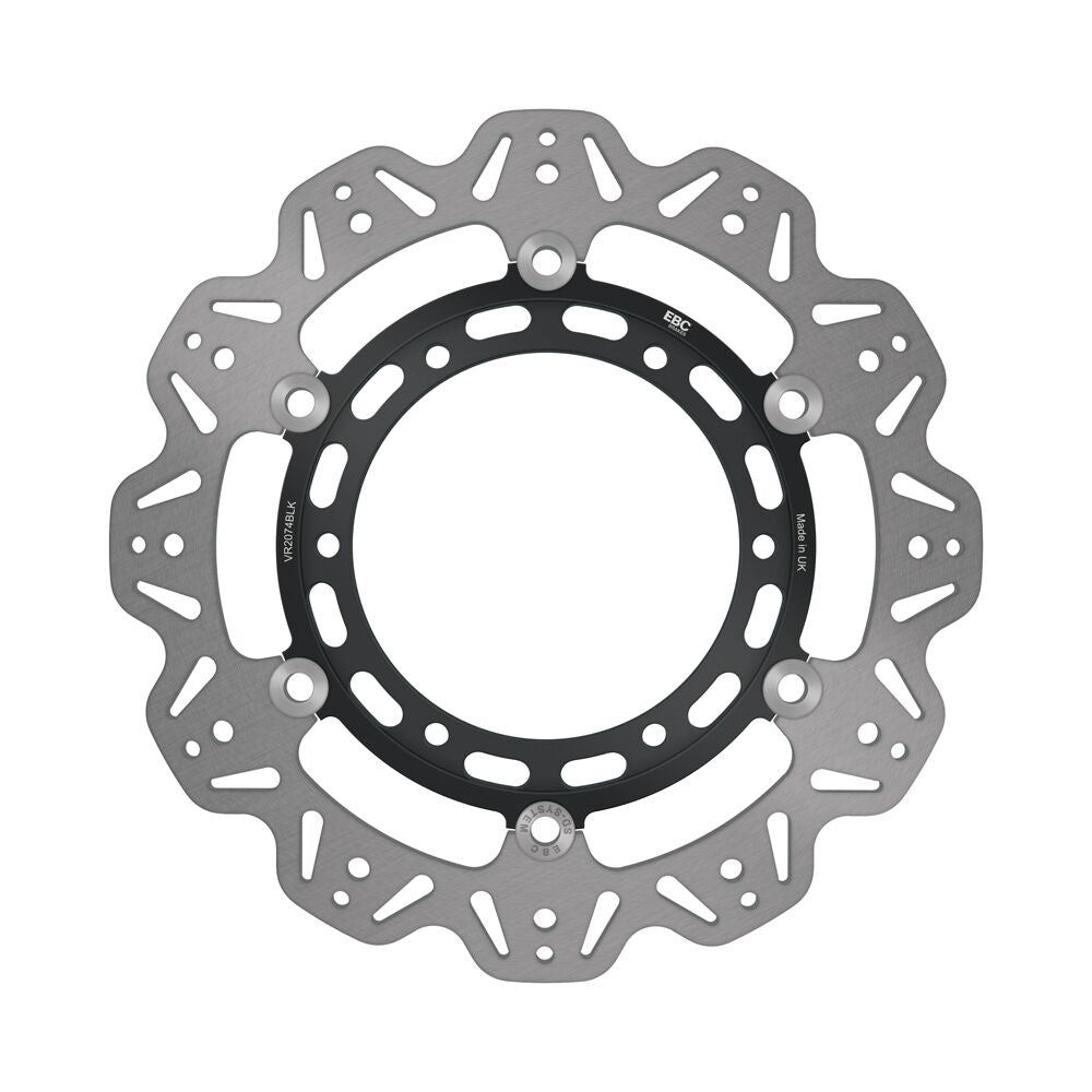 EBC BRAKE ROTOR VEE SERIES FLOATING CONTOUR WAVE VR2074BLK