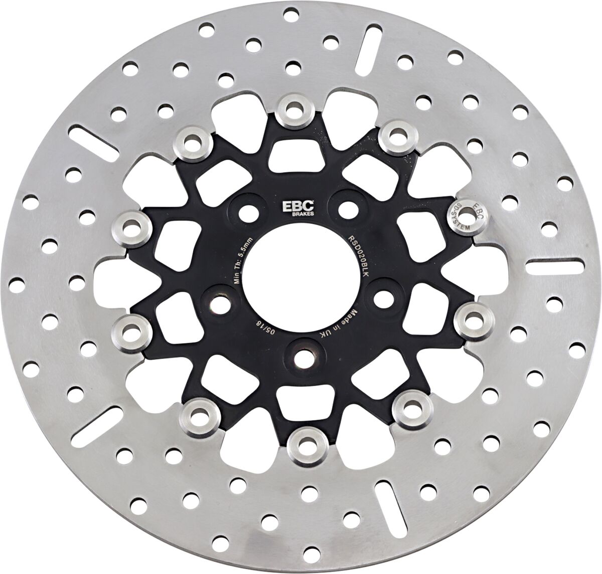 EBC BRAKE ROTOR AMERICAN MOTORCYCLE FLOATING ROUND RSD020BLK