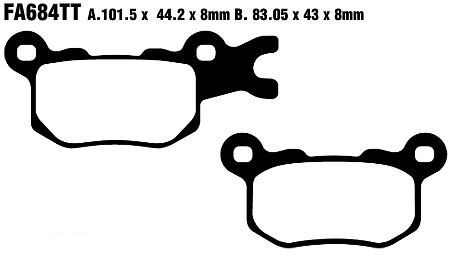 EBC BRAKE PAD FA-TT SERIES CARBON OFFROAD FA684TT