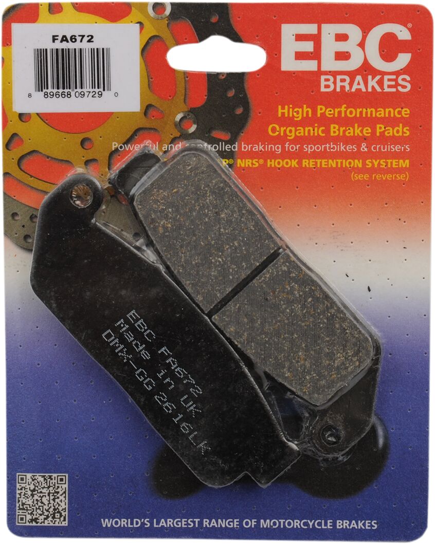 EBC BRAKE PAD FA SERIES ORGANIC FA672