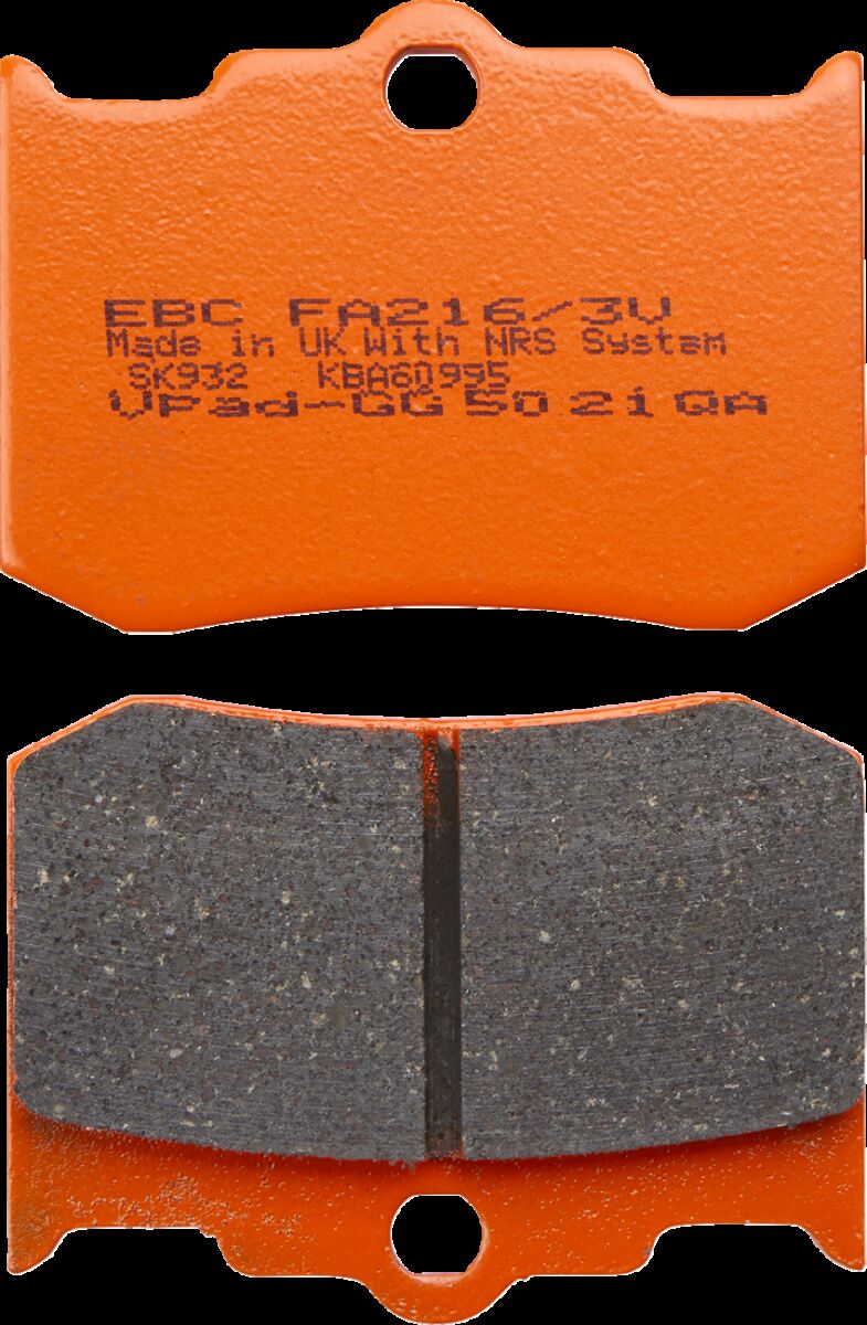EBC BRAKE PAD FA-V SERIES SINTERED METAL/ORGANIC COMPOUND FA216/3V
