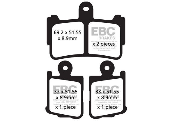 EBC BRAKE PAD FA-HH SERIES SINTERED METAL FA499/4HH