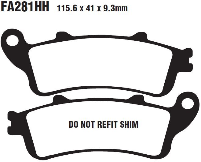 EBC BRAKE PAD SFA-HH SERIES SINTERED METAL SCOOTER SFA281HH