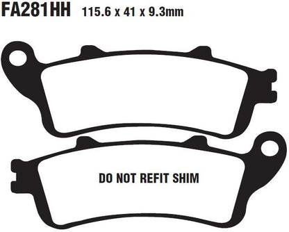 EBC BRAKE PAD SFA-HH SERIES SINTERED METAL SCOOTER SFA281HH