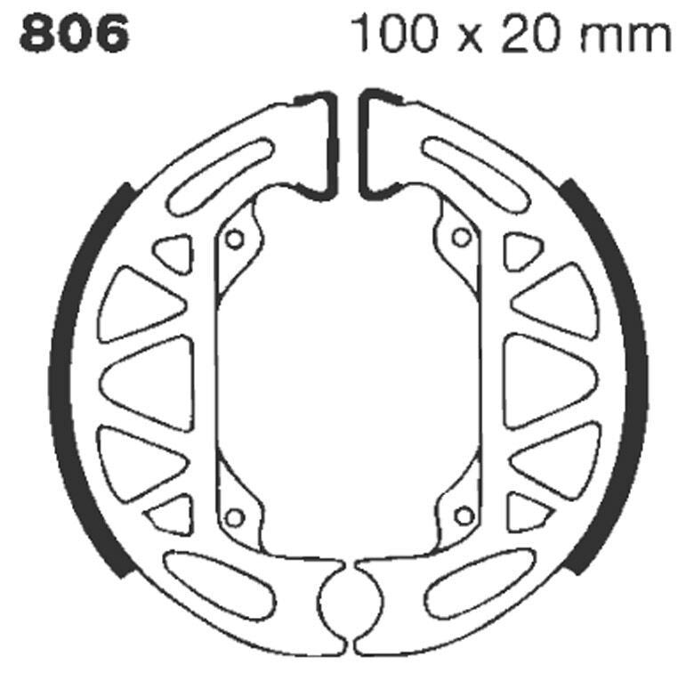 EBC BRAKE SHOE PLAIN SERIES ORGANIC 806