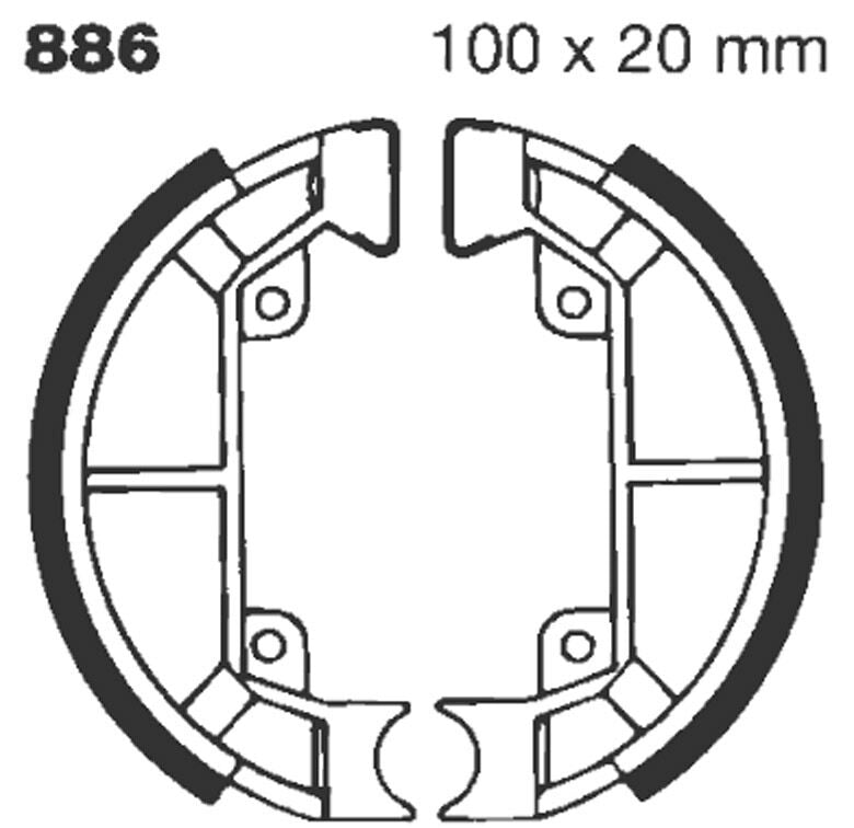 EBC BRAKE SHOE PLAIN SERIES ORGANIC 886