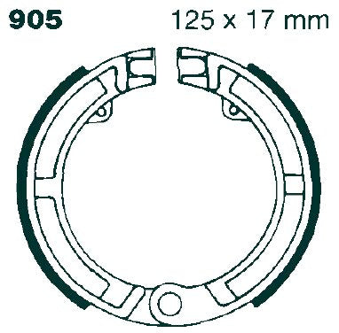 EBC BRAKE SHOE PLAIN SERIES ORGANIC V905