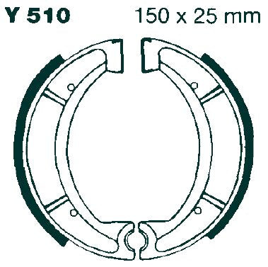 EBC BRAKE SHOE WATER GROOVED SERIES ORGANIC Y510G