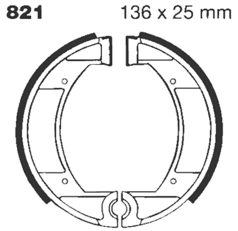 EBC BRAKE SHOE WATER GROOVED SERIES ORGANIC 821G