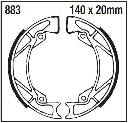EBC BRAKE SHOE PLAIN SERIES ORGANIC 883