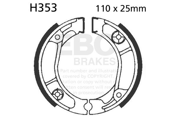 EBC BRAKE SHOE PLAIN SERIES ORGANIC H353