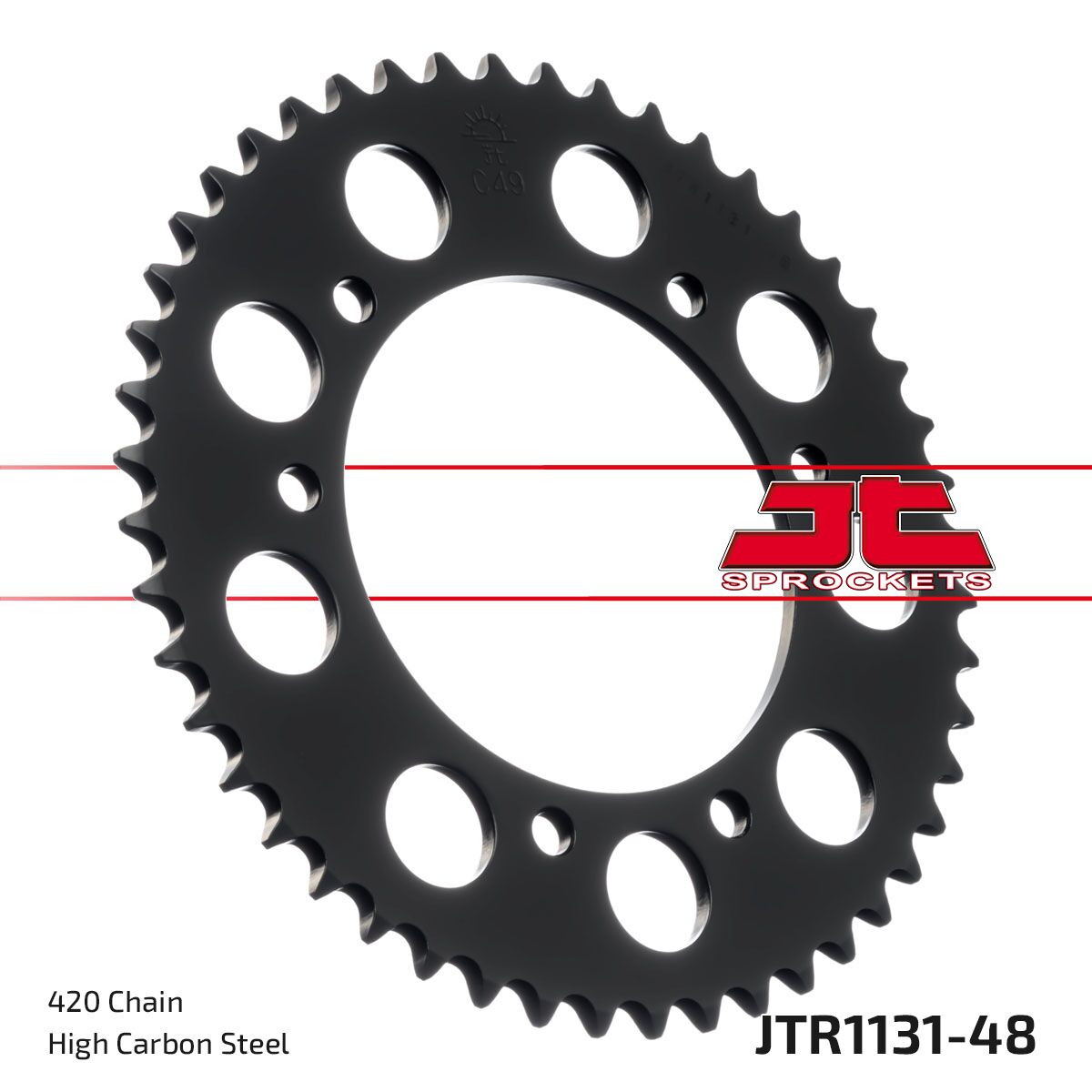 JT SPROCKETS JTR1131.48 REAR REPLACEMENT SPROCKET 48 TEETH 420 PITCH NATURAL STEEL JTR1131.48