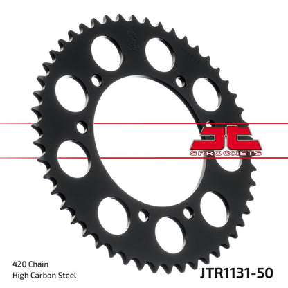 JT SPROCKETS JTR1131.50 REAR REPLACEMENT SPROCKET 50 TEETH 420 PITCH NATURAL STEEL JTR1131.50