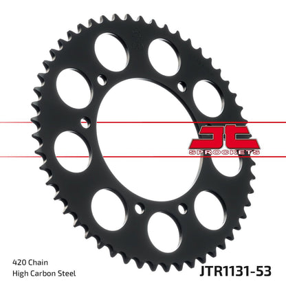 JT SPROCKETS JTR1131.53 REAR REPLACEMENT SPROCKET 53 TEETH 420 PITCH NATURAL STEEL JTR1131.53