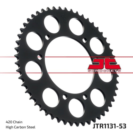 JT SPROCKETS JTR1131.53 REAR REPLACEMENT SPROCKET 53 TEETH 420 PITCH NATURAL STEEL JTR1131.53