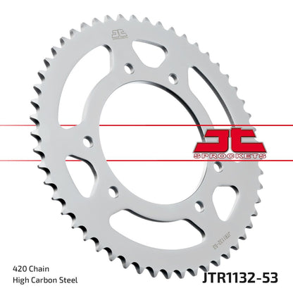 JT SPROCKETS JTR1132.53 REAR REPLACEMENT SPROCKET 53 TEETH 420 PITCH NATURAL STEEL JTR1132.53