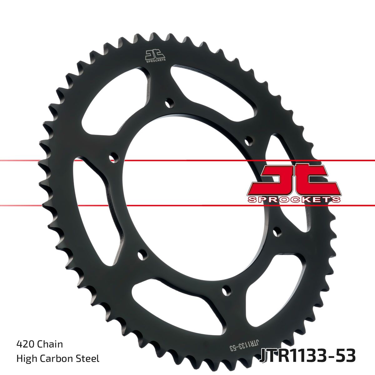 JT SPROCKETS JTR1133.53 REAR REPLACEMENT SPROCKET 53 TEETH 420 PITCH NATURAL STEEL JTR1133.53