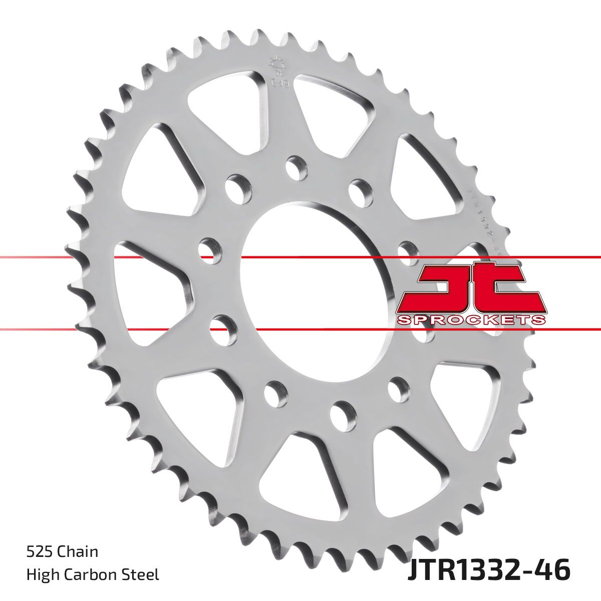 JT SPROCKETS JTR1332.46 REAR REPLACEMENT SPROCKET 46 TEETH 525 PITCH NATURAL STEEL JTR1332.46
