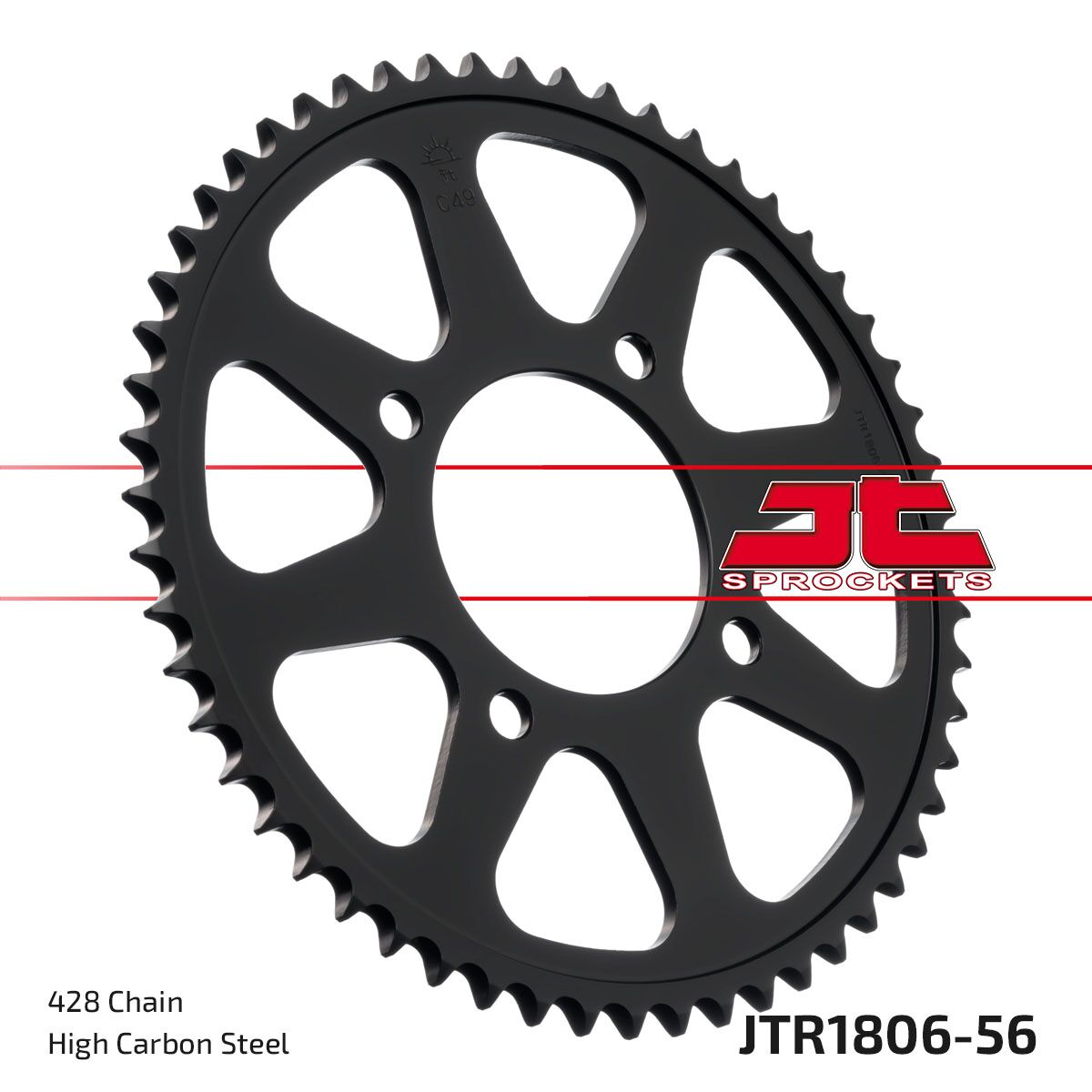 JT SPROCKETS JTR1806.56 REAR REPLACEMENT SPROCKET 56 TEETH 428 PITCH NATURAL STEEL JTR1806.56