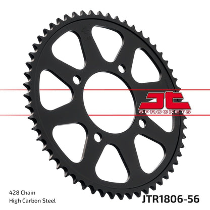 JT SPROCKETS JTR1806.56 REAR REPLACEMENT SPROCKET 56 TEETH 428 PITCH NATURAL STEEL JTR1806.56
