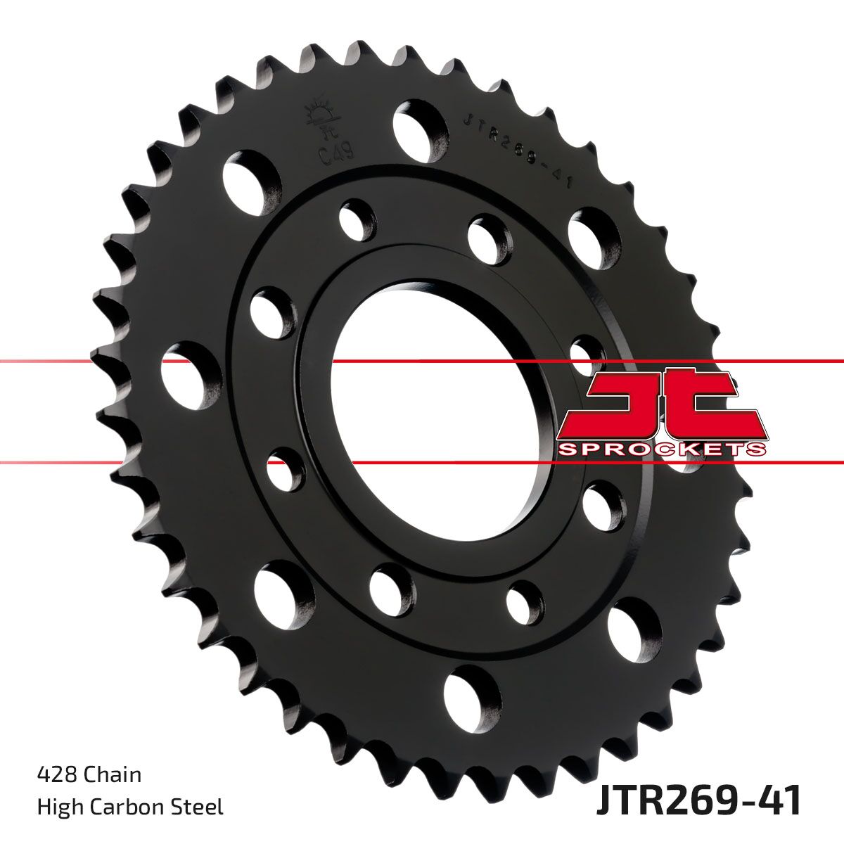 JT SPROCKETS JTR269.41 REAR REPLACEMENT SPROCKET 41 TEETH 428 PITCH NATURAL STEEL JTR269.41
