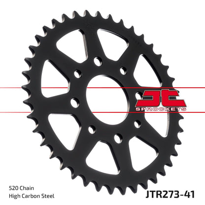 JT SPROCKETS JTR273.41 REAR REPLACEMENT SPROCKET 41 TEETH 520 PITCH NATURAL STEEL JTR273.41