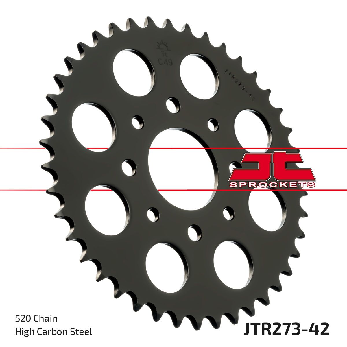 JT SPROCKETS JTR273.42 REAR REPLACEMENT SPROCKET 42 TEETH 520 PITCH NATURAL STEEL JTR273.42
