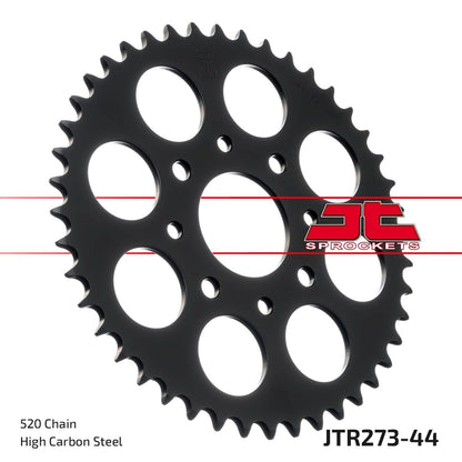 JT SPROCKETS JTR273.44 REAR REPLACEMENT SPROCKET 44 TEETH 520 PITCH NATURAL STEEL JTR273.44