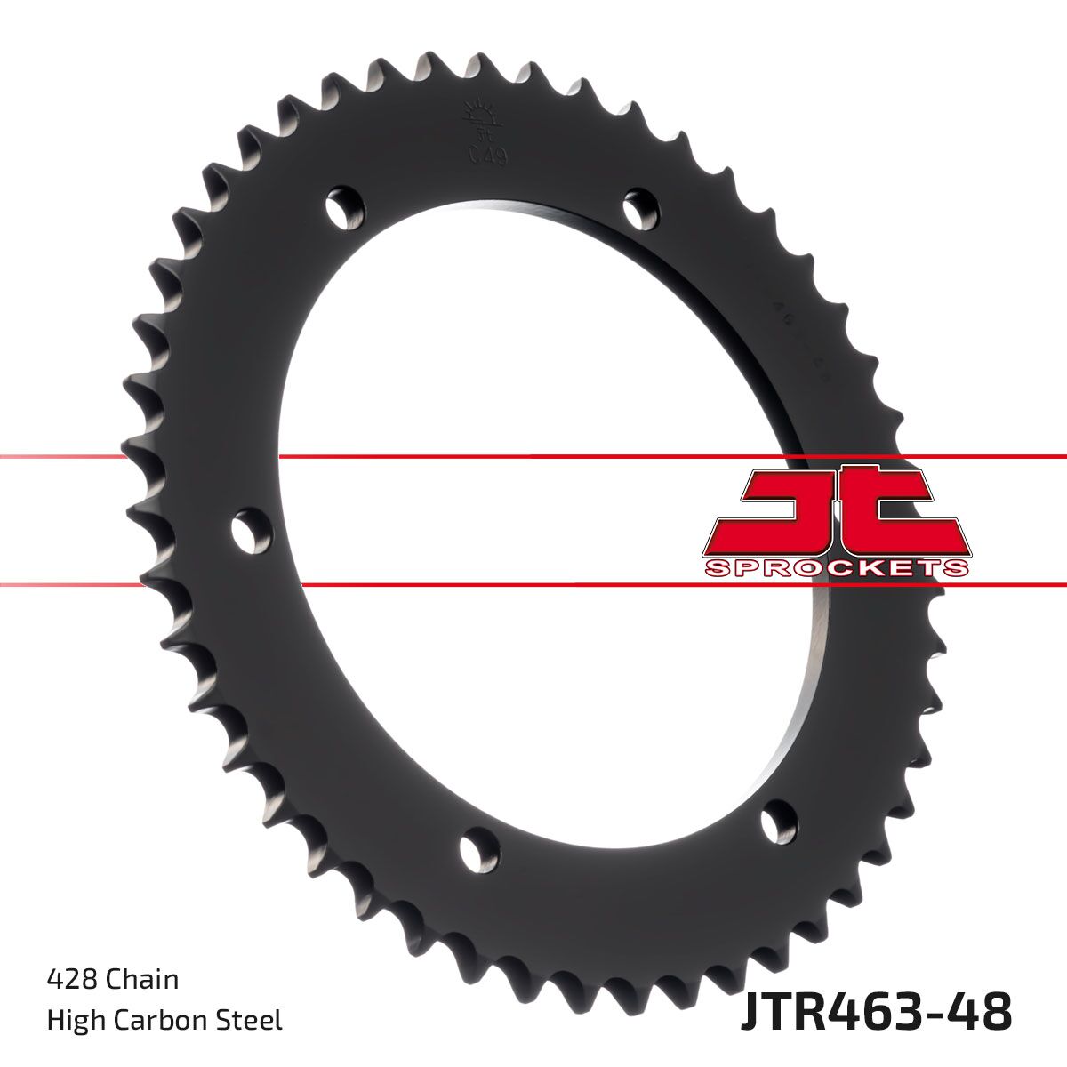 JT SPROCKETS JTR463.48 REAR REPLACEMENT SPROCKET 48 TEETH 428 PITCH NATURAL STEEL JTR463.48
