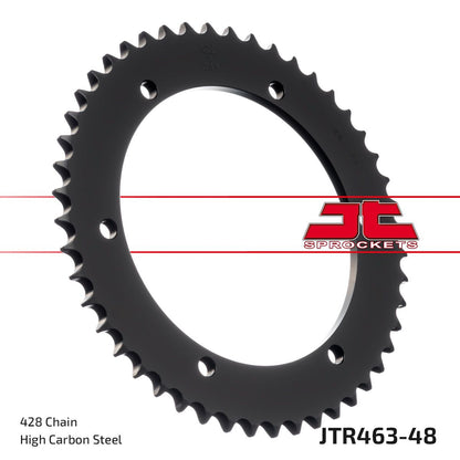 JT SPROCKETS JTR463.48 REAR REPLACEMENT SPROCKET 48 TEETH 428 PITCH NATURAL STEEL JTR463.48
