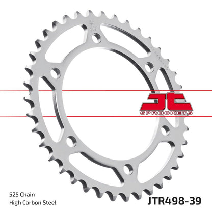 JT SPROCKETS JTR498.39 REAR REPLACEMENT SPROCKET 39 TEETH 525 PITCH NATURAL STEEL JTR498.39