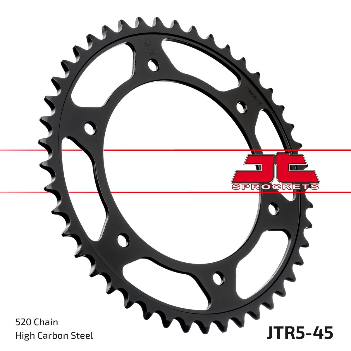 JT SPROCKETS JTR5.45 REAR REPLACEMENT SPROCKET 45 TEETH 520 PITCH NATURAL STEEL JTR5.45