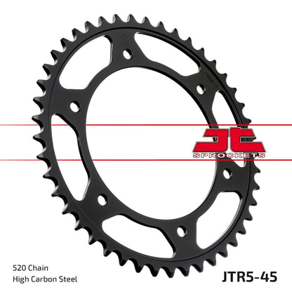 JT SPROCKETS JTR5.45 REAR REPLACEMENT SPROCKET 45 TEETH 520 PITCH NATURAL STEEL JTR5.45