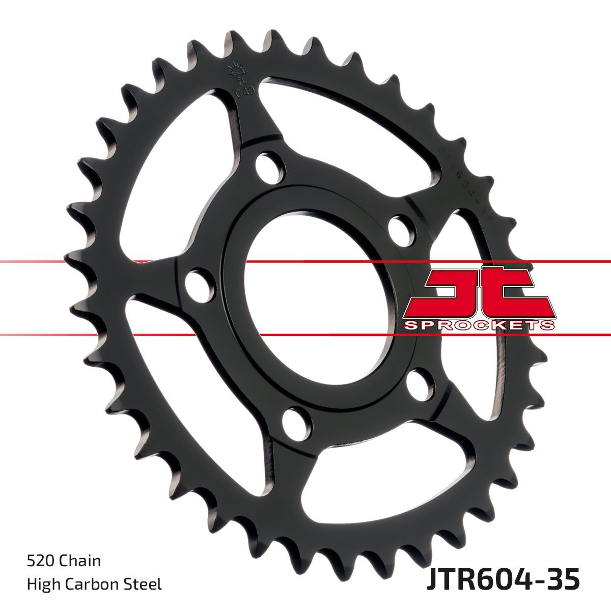 JT SPROCKETS JTR604.35 REAR REPLACEMENT SPROCKET 35 TEETH 520 PITCH NATURAL STEEL JTR604.35