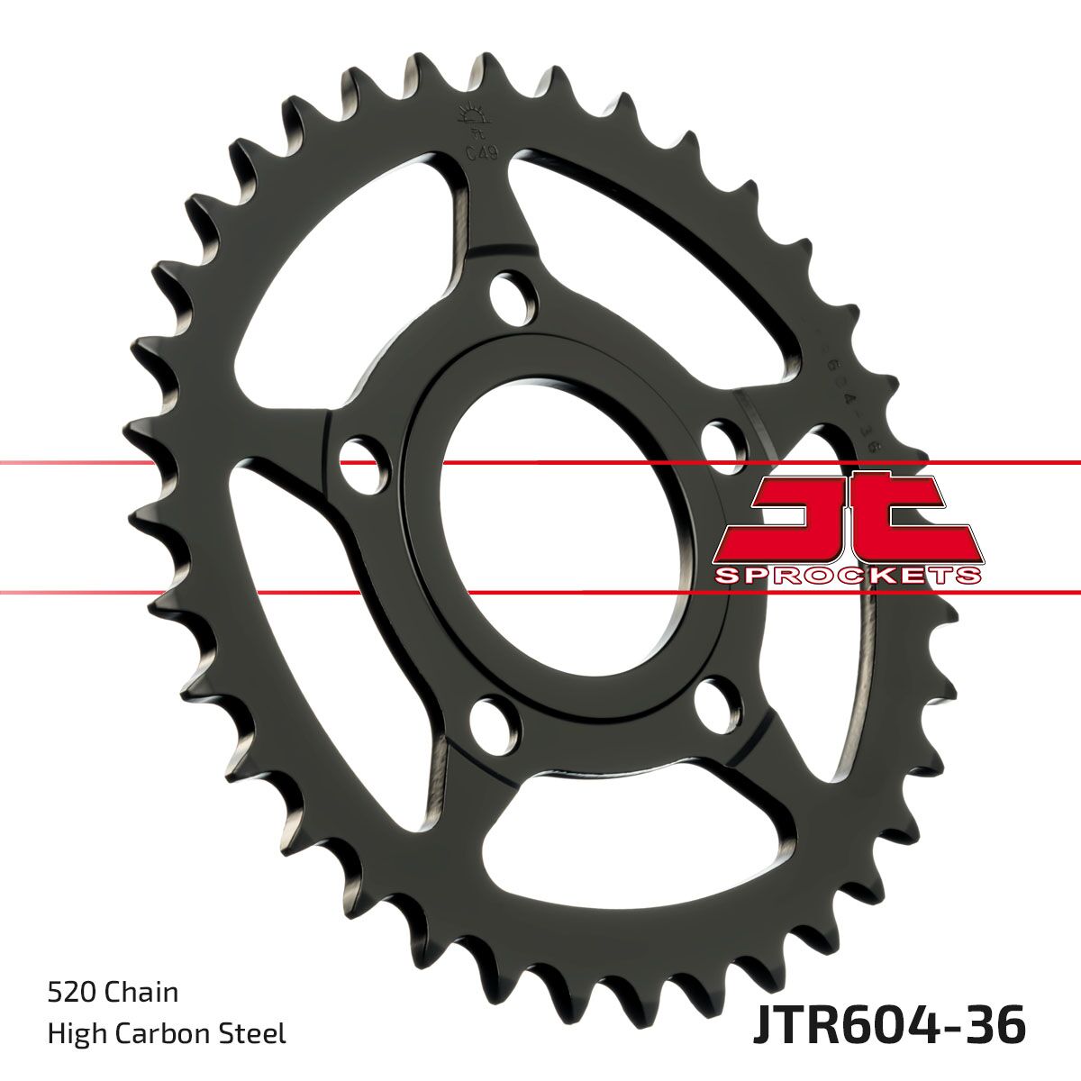 JT SPROCKETS JTR604.36 REAR REPLACEMENT SPROCKET 36 TEETH 520 PITCH NATURAL STEEL JTR604.36