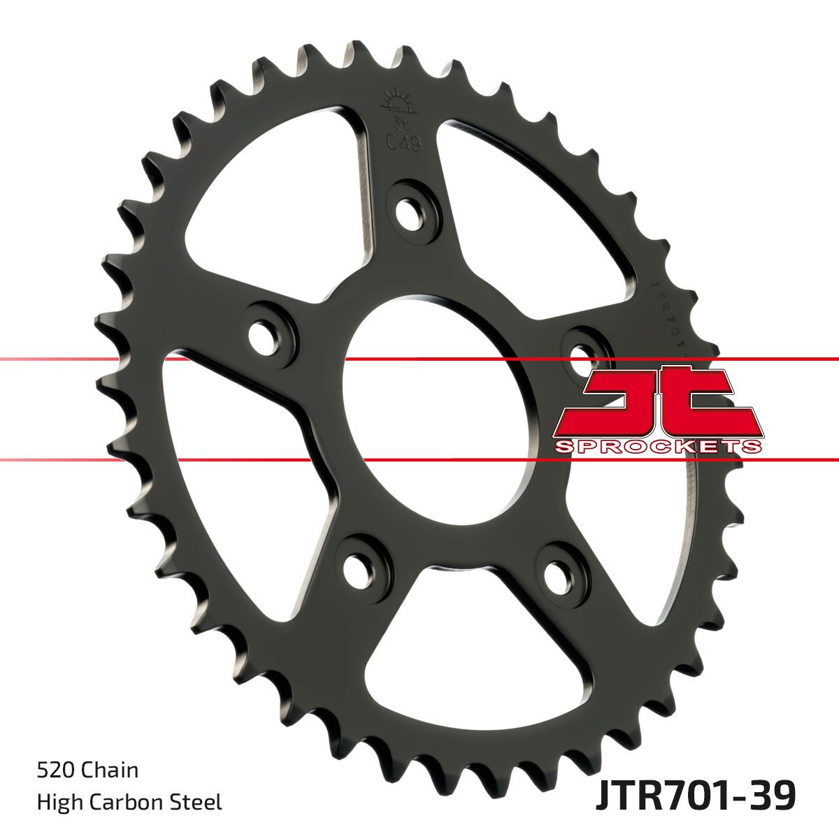 JT SPROCKETS JTR701.39 REAR REPLACEMENT SPROCKET 39 TEETH 520 PITCH NATURAL STEEL JTR701.39