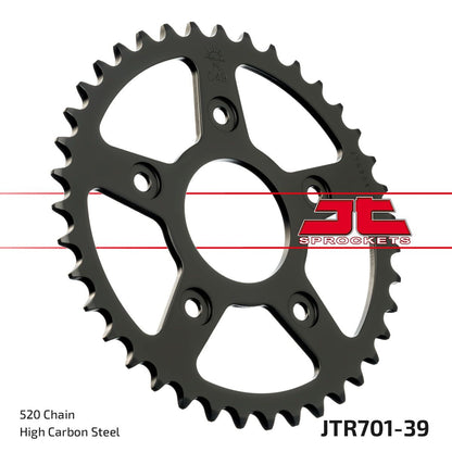 JT SPROCKETS JTR701.39 REAR REPLACEMENT SPROCKET 39 TEETH 520 PITCH NATURAL STEEL JTR701.39