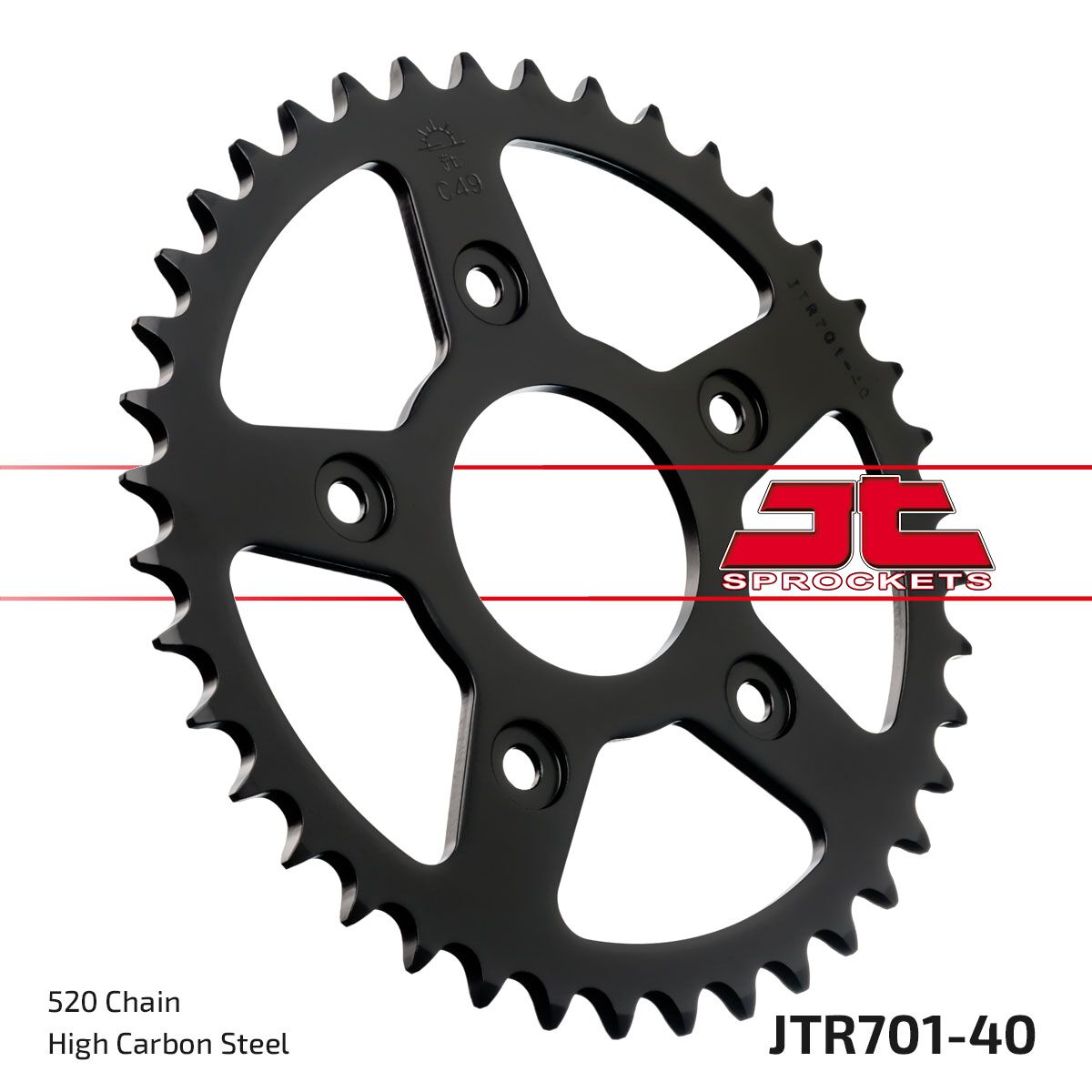 JT SPROCKETS JTR701.40 REAR REPLACEMENT SPROCKET 40 TEETH 520 PITCH NATURAL STEEL JTR701.40