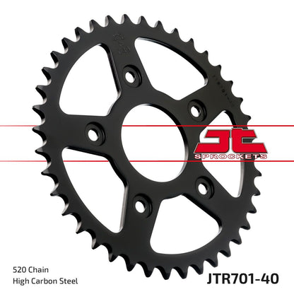 JT SPROCKETS JTR701.40 REAR REPLACEMENT SPROCKET 40 TEETH 520 PITCH NATURAL STEEL JTR701.40