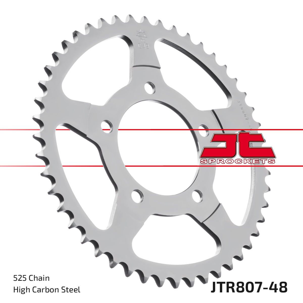 JT SPROCKETS JTR807.48 REAR REPLACEMENT SPROCKET 48 TEETH 525 PITCH NATURAL STEEL JTR807.48