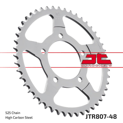 JT SPROCKETS JTR807.48 REAR REPLACEMENT SPROCKET 48 TEETH 525 PITCH NATURAL STEEL JTR807.48
