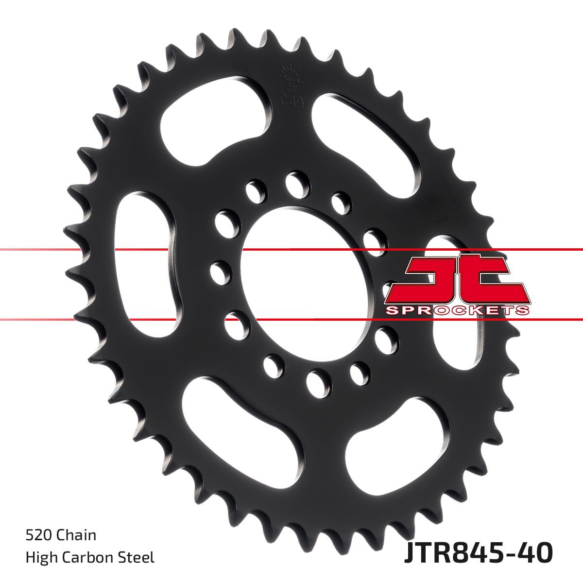 JT SPROCKETS JTR845.40 REAR REPLACEMENT SPROCKET 40 TEETH 520 PITCH NATURAL STEEL JTR845.40