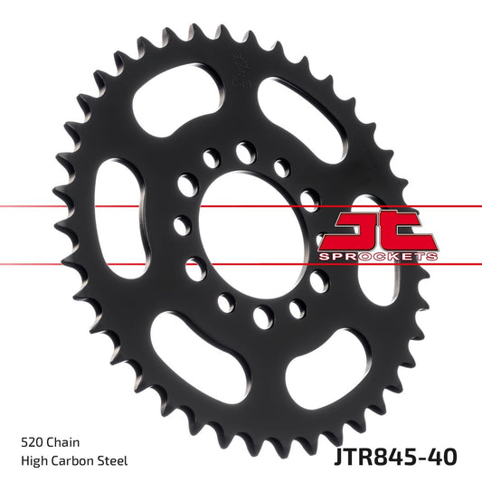JT SPROCKETS JTR845.40 REAR REPLACEMENT SPROCKET 40 TEETH 520 PITCH NATURAL STEEL JTR845.40