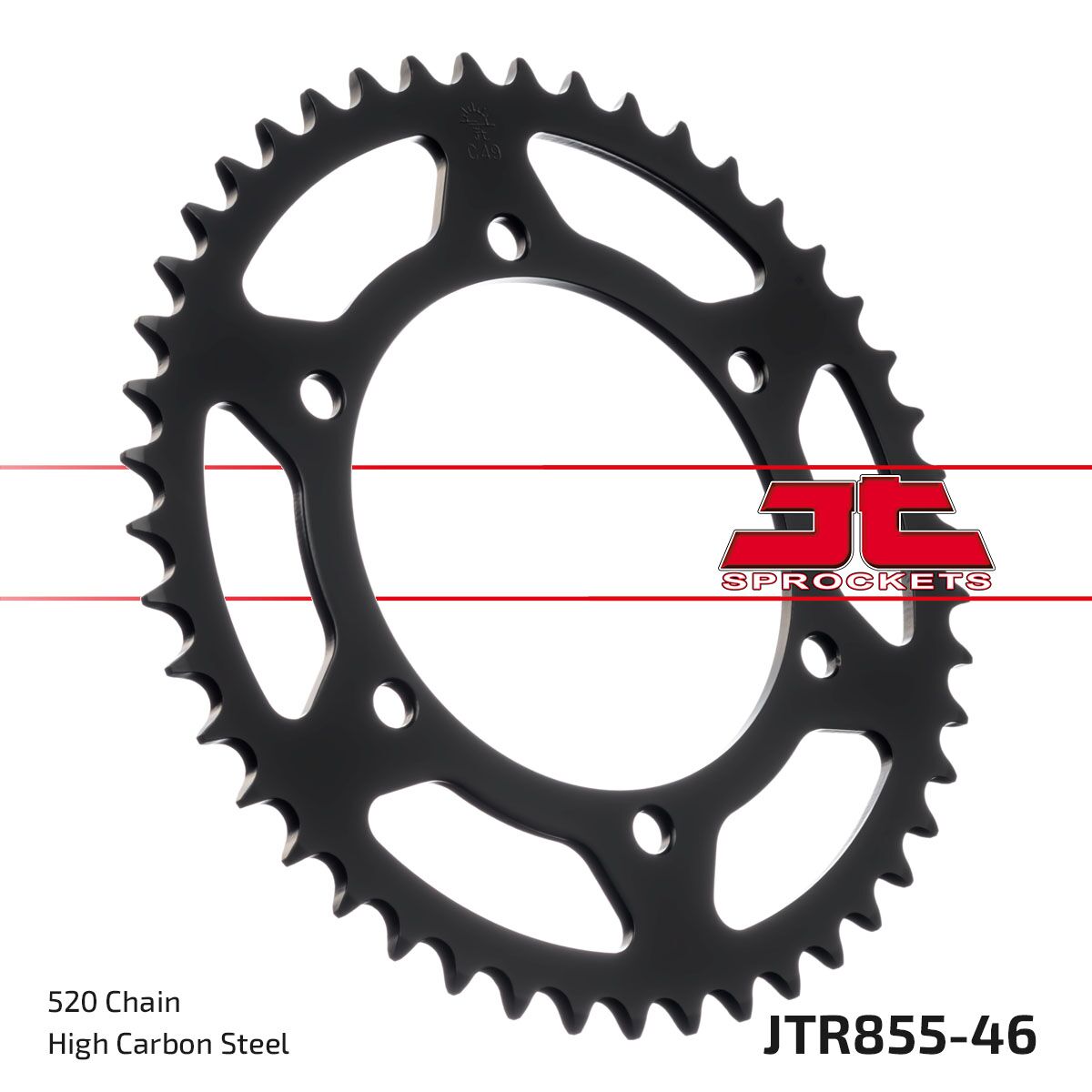 JT SPROCKETS JTR855.46 REAR REPLACEMENT SPROCKET 46 TEETH 520 PITCH NATURAL STEEL JTR855.46