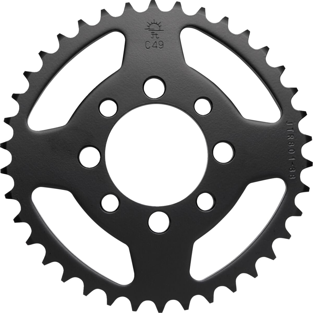 JT SPROCKETS JTR801.38 REAR REPLACEMENT SPROCKET 38 TEETH 420 PITCH NATURAL C49 HIGH CARBON STEEL JTR801.38