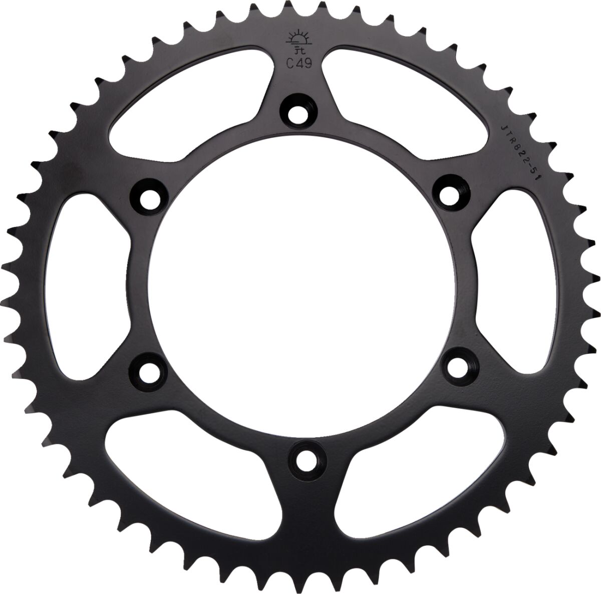 JT SPROCKETS JTR822.51 REAR REPLACEMENT SPROCKET 51 TEETH 520 PITCH NATURAL C49 HIGH CARBON STEEL JTR822.51