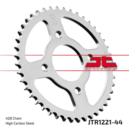 JT SPROCKETS JTR1221.44 REAR REPLACEMENT SPROCKET 44 TEETH 428 PITCH NATURAL C49 HIGH CARBON STEEL JTR1221.44