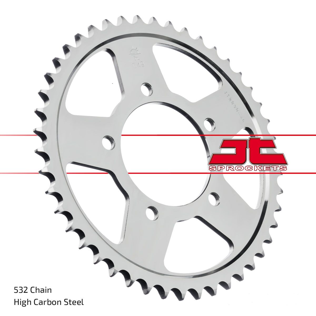 JT SPROCKETS JTR830.45 REAR REPLACEMENT SPROCKET 45 TEETH 532 PITCH NATURAL C49 HIGH CARBON STEEL JTR830.45