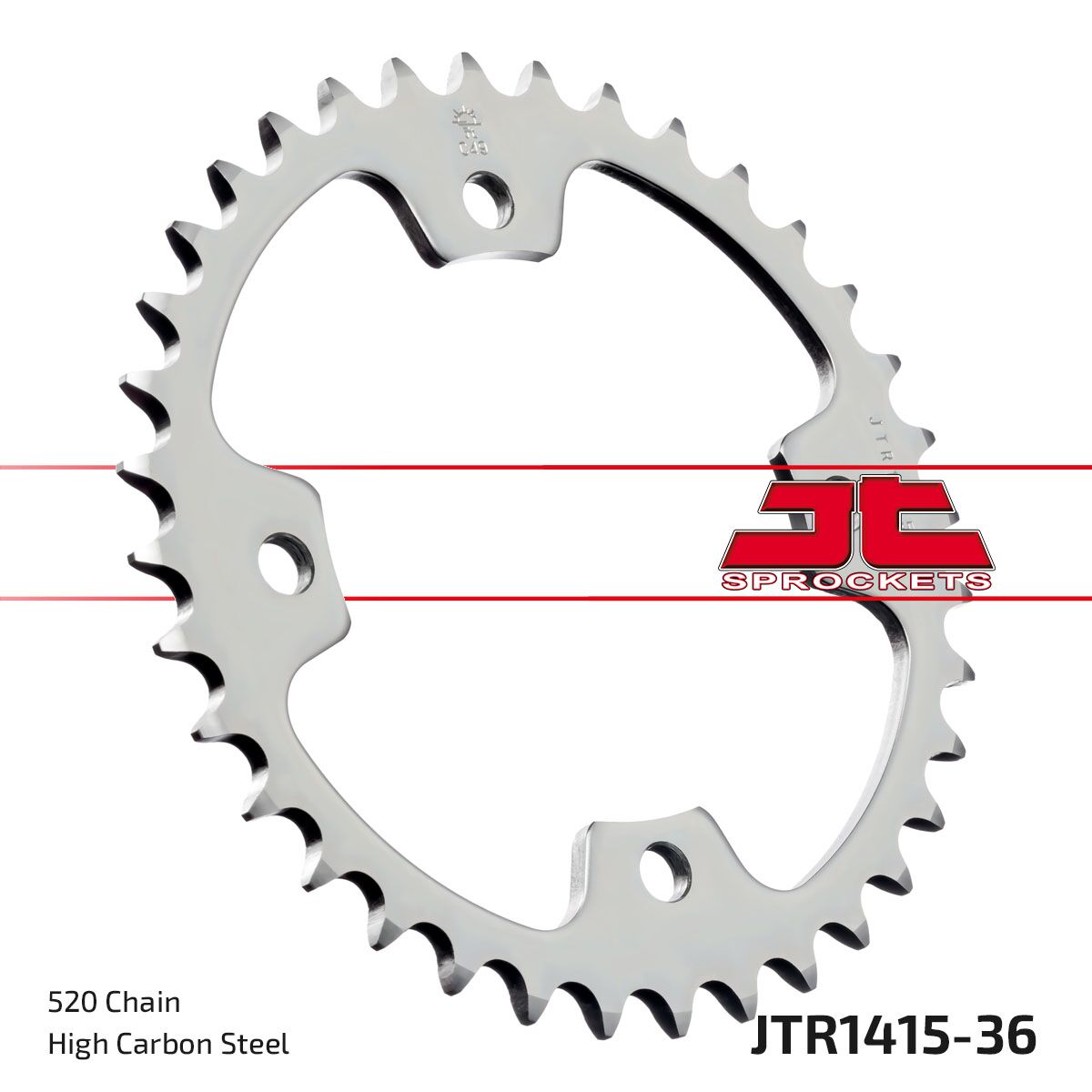 JT SPROCKETS JTR1415.36 REAR REPLACEMENT SPROCKET 36 TEETH 520 PITCH NATURAL C49 HIGH CARBON STEEL JTR1415.36